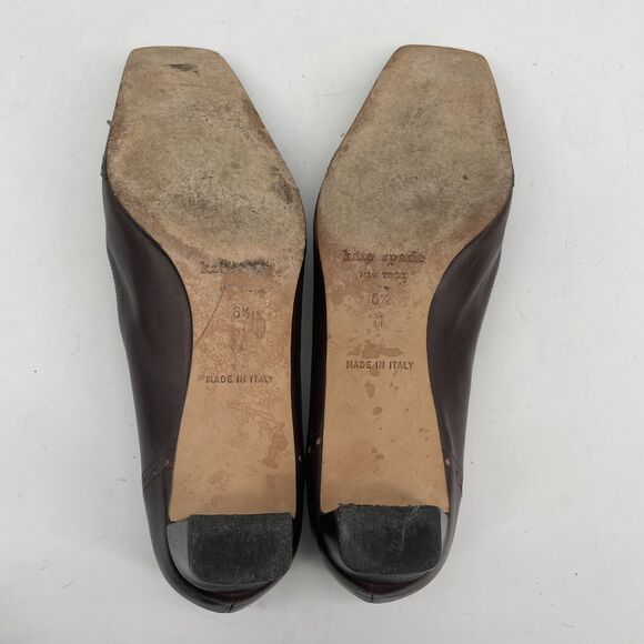 Kate Spade New York Size 6.5 Leather Fringe Tassel Loafers Brown Pink Low Heel - Picture 9 of 11